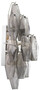 Casa Padrino Luxus Wandleuchte Grau / Silber 31 x 19 x H. 50 cm - Elegante Hotel & Restaurant Wandlampe - Luxus Kollektion