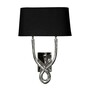 Casa Padrino Luxus Wandleuchte Silber / Schwarz 18 x 13 x H. 48 cm - Zweiarmige Wandleuchte mit Lampenschirm