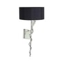 Casa Padrino Luxus Wandleuchte Silber / Schwarz 23 x 14 x H. 75 cm - Kobra Wandleuchte mit Lampenschirm 