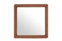 Casa Padrino Luxus Wandspiegel Braun 56,5 x 4 x H. 56,5 cm - Quadratischer Wandspiegel Kiko mit Rahmen aus Mindi-Holz im Amber Finish - Luxus Deko Accessoires