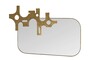 Casa Padrino Luxus Wandspiegel Bronzefarben 81 x 2,5 x H. 54 cm - Spiegel Savage mit Aluminiumrahmen in Bronzeoptik - Luxus Deko Accessoires