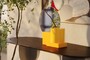 Casa Padrino Luxus Wandspiegel Gelb 35,5 x 12,5 x H. 38,5 cm - Kleiner Tisch- und Wandspiegel mit Steingut Rahmen im Poppy Yellow Finish - Luxus Deko Accessoires