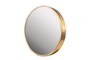 Casa Padrino Luxus Wandspiegel Gold  75 cm - Gro�er runder Wandspiegel Dott mit geb�rstetem goldfarbenem Edelstahlrahmen - Luxus Deko Accessoires