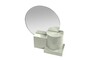Casa Padrino Luxus Wandspiegel Gr�n 35,5 x 12,5 x H. 38,5 cm - Kleiner Tisch- und Wandspiegel mit Steingut Rahmen im Mint Green Finish - Luxus Deko Accessoires