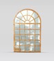 Casa Padrino Luxus Wandspiegel Naturbraun 100 x 5 x H. 159 cm - Fensterspiegel mit Rundbogen 