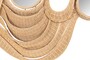 Casa Padrino Luxus Wandspiegel Naturfarben 165 x 12 x H. 88 cm - Breiter Wandspiegel im Querformat mit Rahmen aus geflochtenem Rattan auf Stahlgestell - Luxus Deko Accessoires