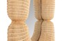Casa Padrino Luxus Wandspiegel Naturfarben 75 x 17 x H. 120 cm - Wandspiegel mit tiefem Rahmen aus geflochtenem Rattan - Luxus Deko Accessoires