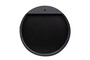 Casa Padrino Luxus Wandspiegel Schwarz  40 cm - Runder Wandspiegel Dott mit schwarz pulverbeschichtetem Edelstahlrahmen - Luxus Deko Accessoires