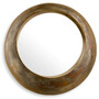 Casa Padrino Luxus Aluminium Wandspiegel Vintage Messing  50 cm - Runder Wohnzimmer Spiegel - Schlafzimmer Spiegel - Garderoben Spiegel - Luxus M�bel - Luxus Einrichtung