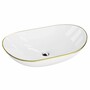 Casa Padrino Luxus Waschbecken Schale Wei� / Gold 60 cm - Badezimmer Accessoires