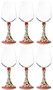 Casa Padrino Luxus Keramik Weinglas 6er Set Rot / Mehrfarbig H. 23,5 cm - Handgefertigte & handbemalte Weingl�ser - Hotel & Restaurant Accessoires - Luxus Qualit�t - Made in Italy