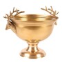 Casa Padrino Luxus Weink�hler Gold 34 x 28 x H. 30 cm - Sektk�hler Pokal mit Hirschkopf Griffen