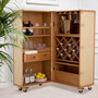 Casa Padrino Luxus Weinschrank im Koffer Design Naturfarben / Braun 59 x 59 x H. 122,5 cm - Kofferschrank mit Rollen - Bar M�bel - Luxus M�bel - Luxus Qualit�t