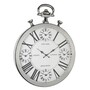 Casa Padrino Luxus Weltzeituhr Silber 40 x 5 x H. 52 cm - Wanduhr im Design einer antiken Taschenuhr 