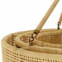 Casa Padrino Luxus Rattan Kronleuchter Naturfarben  80 cm - Luxus Leuchten