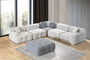 Casa Padrino Luxus Wohnzimmer Ecksofa mit Hocker Hellgrau / Grau 295 x 295 x H. 70 cm - Modulares 6 Teiliges Sofa - Hotel Sofa - Wohnzimmer M�bel - Hotel M�bel - Luxus M�bel