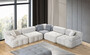 Casa Padrino Luxus Wohnzimmer Ecksofa mit Hocker Hellgrau / Grau 295 x 295 x H. 70 cm - Modulares 6 Teiliges Sofa - Hotel Sofa - Wohnzimmer M�bel - Hotel M�bel - Luxus M�bel