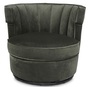 Casa Padrino Luxus Drehsessel Dunkelgr�n 79 x 62 x H. 73 cm - Runder Wohnzimmer Sessel - Samt Sessel - Wohnzimmerm�bel