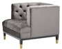 Casa Padrino Luxus Wohnzimmer Sessel Grau / Schwarz / Messingfarben 93 x 85 x H. 79 cm - Chesterfield M�bel