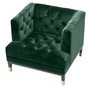 Casa Padrino Luxus Wohnzimmer Sessel Gr�n / Schwarz / Messingfarben 93 x 85 x H. 79 cm - Chesterfield M�bel
