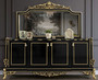 Casa Padrino Luxus Barock M�bel Set Schwarz / Gold - 1 Sideboard mit 4 T�ren & 1 Spiegel - Edle Barock M�bel - Edel & Prunkvoll