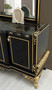Casa Padrino Luxus Barock M�bel Set Schwarz / Gold - 1 Sideboard mit 4 T�ren & 1 Spiegel - Edle Barock M�bel - Edel & Prunkvoll