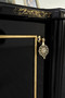 Casa Padrino Luxus Barock M�bel Set Schwarz / Gold - 1 Sideboard mit 4 T�ren & 1 Spiegel - Edle Barock M�bel - Edel & Prunkvoll