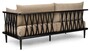 Casa Padrino Luxus Sofa Beige / Schwarz 169,5 cm - Luxus Wohnzimmer M�bel