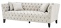 Casa Padrino Luxus Chesterfield Wohnzimmer Sofa mit 4 Kissen Sandfarben / Schwarz 217 x 92 x H. 78 cm - Luxus M�bel