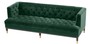 Casa Padrino Luxus Wohnzimmer Sofa Gr�n / Schwarz / Messingfarben 230 x 85 x H. 79 cm - Chesterfield Samtsofa