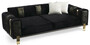Casa Padrino Luxus Wohnzimmer Sofa mit verstellbarer R�ckenlehne Schwarz / Gold 223 x 93 x H. 76 cm - Wohnzimmer M�bel - Luxus M�bel