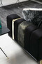 Casa Padrino Luxus Wohnzimmer Sofa mit verstellbarer R�ckenlehne Schwarz / Gold 223 x 93 x H. 76 cm - Wohnzimmer M�bel - Luxus M�bel