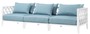 Casa Padrino Luxus Wohnzimmer Sofa mit Kissen Wei� / Hellblau 275,5 x 93 x H. 69 cm - Wohnzimmerm�bel