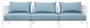 Casa Padrino Luxus Wohnzimmer Sofa mit Kissen Wei� / Hellblau 275,5 x 93 x H. 69 cm - Wohnzimmerm�bel