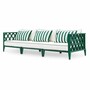 Casa Padrino Luxus Garten Sofa Gr�n / Wei� 275,5 cm - Outdoor Garten M�bel