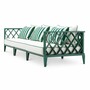 Casa Padrino Luxus Garten Sofa Gr�n / Wei� 275,5 cm - Outdoor Garten M�bel