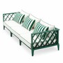 Casa Padrino Luxus Garten Sofa Gr�n / Wei� 275,5 cm - Outdoor Garten M�bel