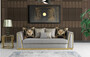 Casa Padrino Luxus Wohnzimmer Sofa mit dekorativen Kissen Grau / Gold 240 x 92 x H. 78 cm - Luxus Wohnzimmer M�bel