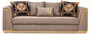 Casa Padrino Luxus Wohnzimmer Sofa mit dekorativen Kissen Grau / Gold 240 x 92 x H. 78 cm - Luxus Wohnzimmer M�bel