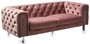 Casa Padrino Luxus Chesterfield Samt Sofa Vintage Rosa / Silber 200 x 100 x H. 68 cm - Chesterfield Wohnzimmer M�bel