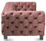 Casa Padrino Luxus Chesterfield Samt Sofa Vintage Rosa / Silber 200 x 100 x H. 68 cm - Chesterfield Wohnzimmer M�bel