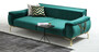 Casa Padrino Luxus Wohnzimmer Sofa mit verstellbarer R�ckenlehne Gr�n / Gold 223 x 93 x H. 78 cm - Luxus Wohnzimmer M�bel