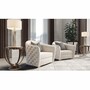 Casa Padrino Luxus Chesterfield Hotel Sessel Grau / Gold 114 cm - Made in Italy