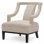 Casa Padrino Luxus Wohnzimmer & Hotel Sessel Beige / Schwarz 67 cm - Luxus M�bel