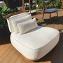 Casa Padrino Luxus Garten Sessel Wei� / Braun / Silber 108 cm - Outdoor Sessel - Hotel Sessel- Outdoor Hotel M�bel - Made in Italy
