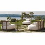 Casa Padrino Luxus Garten Sessel Wei� / Braun / Silber 108 cm - Outdoor Sessel - Hotel Sessel- Outdoor Hotel M�bel - Made in Italy