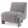 Casa Padrino Luxus Sessel mit Muster Schwarz / Wei� - Wohnzimmer & Hotel Einrichtung
