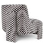 Casa Padrino Luxus Sessel mit Muster Schwarz / Wei� - Wohnzimmer & Hotel Einrichtung