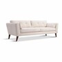 Casa Padrino Luxus Wohzimmer Sofa Creme / Dunkelbraun 220 cm - Wohnzimmer M�bel