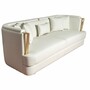Casa Padrino Luxus Wohzimmer & Hotel Sofa Creme / Messing 240 cm - Luxus M�bel
